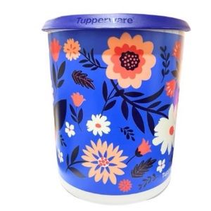 Tupperware Vintage One Touch (D)  Canister Flower